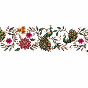 Saree Border - Sitting Peacock - Image 1