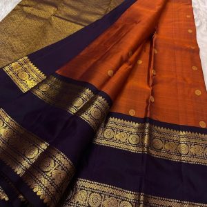 Gap Border saree - Pure handloom Kanchipuram silk sarees - Image 1