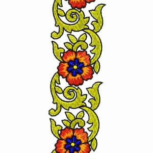 Lime Green Scrollwork Floral Border - Image 1