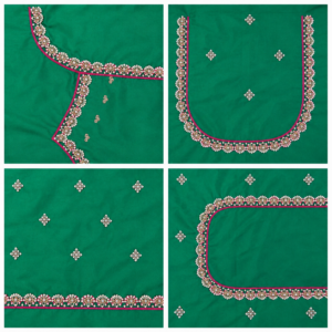 Emerald Green Pink Sequined Scallop Border - Image 1