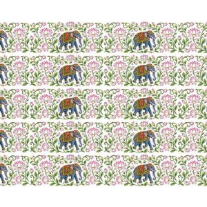 Royal Elephant & Lotus Vine Borders - Image 1