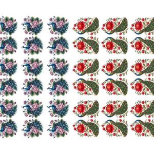 Traditional Peacock & Lotus Medallions - Image 1