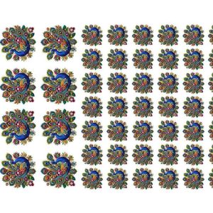 Dancing Peacock Motif Layout Embroidery Design - Image 1