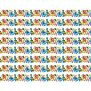 Emerald Peacock & Pink Lotus Garland Strips - Image 1