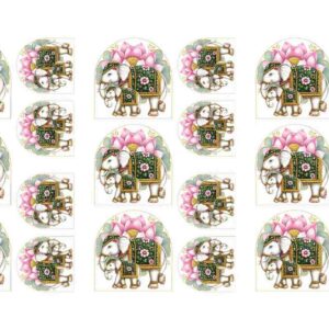 Sacred White Elephant & Lotus Arch Medallions - Image 1