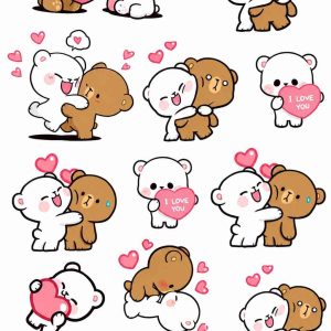 Cute Teddy Bear Romance Embroidery Design - Image 1