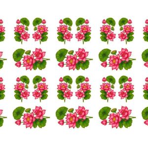 Lotus Floral Cluster Repeat Sheet Embroidery Design - Image 1