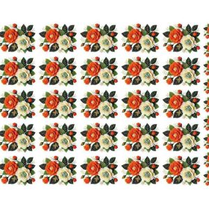 Orange Rose & Cream Blossom Cluster Multi-Size Embroidery Design - Image 1