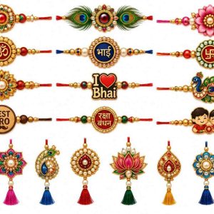 Decorative Rakhi & Pendant Embroidery Collection - Image 1