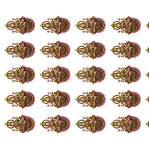Grand Temple Gold Goddess Lakshmi Medallion Grid Embroidery Design - Image 1