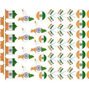 Indian Tricolor National Flag & Map Motifs Sheet - Image 1