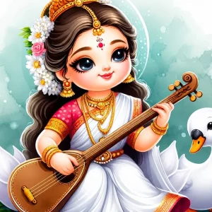 Bal Goddess Saraswati Motif - Image 1
