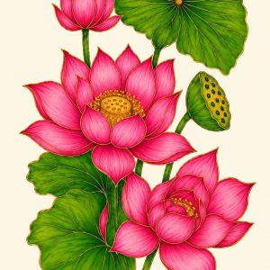 Royal Pink Lotus Arrangement - Image 1