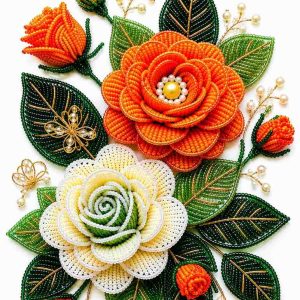 Beaded Rose & Pearl Bunch - Image 1