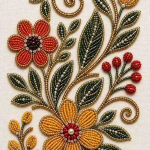 Beaded Floral Vine Patch - Image 1