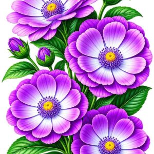 Purple Daisy Bunch Motif - Image 1