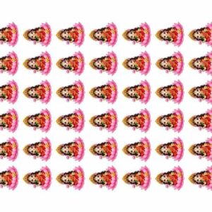 Goddess Lakshmi on Pink Lotus Motif Grid - Image 1