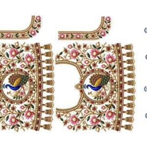 Lotus Vines & Peacock Centerpiece Embroidery Design - Image 1