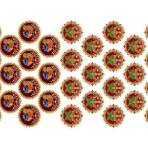 Royal Peacock & Kalash Roundel Grid - Image 1