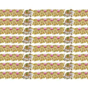 Elephant & Pink Lotus Vine Border Lines - Image 1