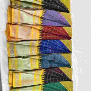 Checked Temple Border Saree