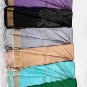 Pastel & Earthy Gold Border Saree Assortment - Image 1