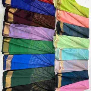 Pastel & Earthy Gold Border Saree Assortment - Image 3