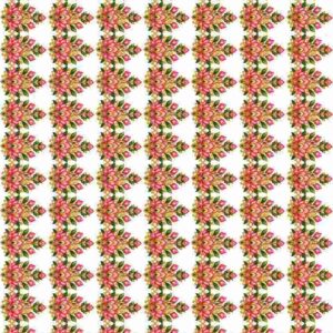 Pink Lotus Bud & Leaf Spray Grid - Image 1