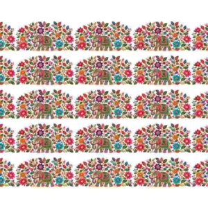Traditional Elephant & Floral Canopy Grid - Image 1