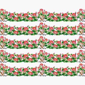 Sacred Cow & Pink Lotus Pond Border Strips - Image 1