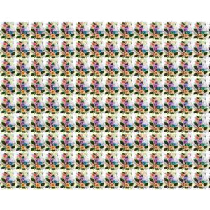 Dense Folk Floral Bouquet Grid - Image 1