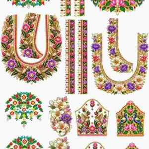 Multi-Motif Peacock, Bird & Floral Blouse Set - Image 1