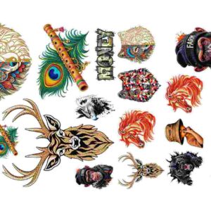 Wild Animals, Money & Tattoo Graphic Sheet - Image 1