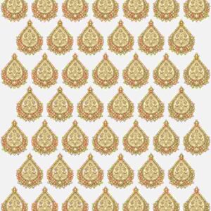 Golden Paisley Zardosi Butti Grid - Image 1