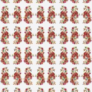 Regal Floral Peacock Arch Butti Grid - Image 1