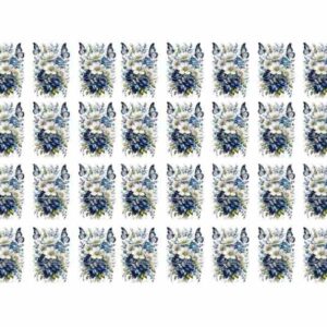 Blue Floral & Butterfly Grid - Image 1