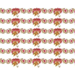 Golden Swan & Lotus Floral Border Grid - Image 1